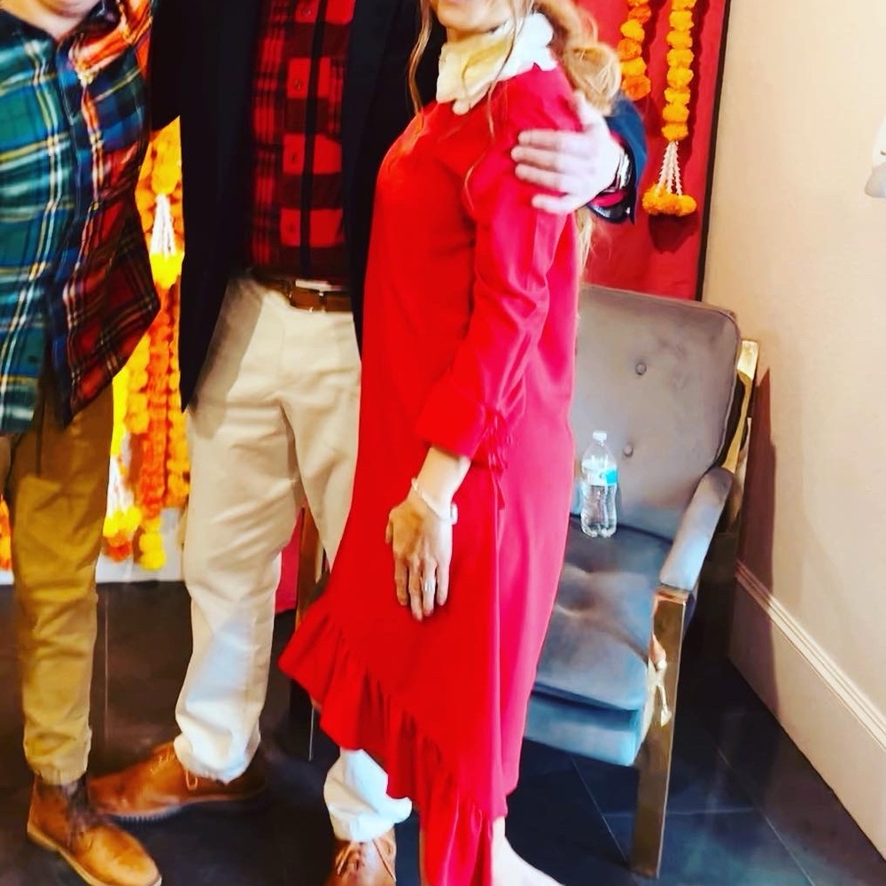 ASOS Red Asymmetrical Dress Sz 2